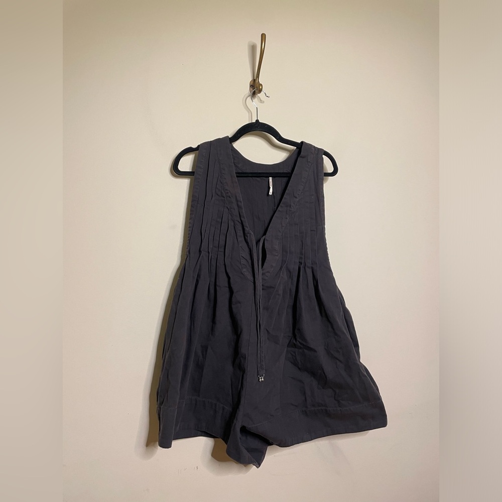 Free People Webster Romper in Black Wash - Picture 7 of 10